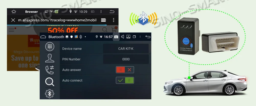 SINOSMART 4/8 Core 2G/4G ram Android 8,1/8,0 автомобильный Радио DVD gps навигатор плеер для Fiat Doblo 2010 2011 2012- с Canbus