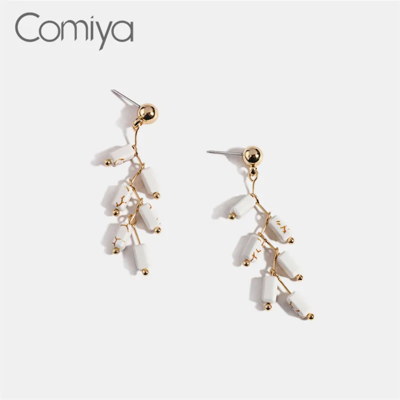 Серьги-подвески Comiya длинные серьги золотистого цвета цинковый сплав цветок