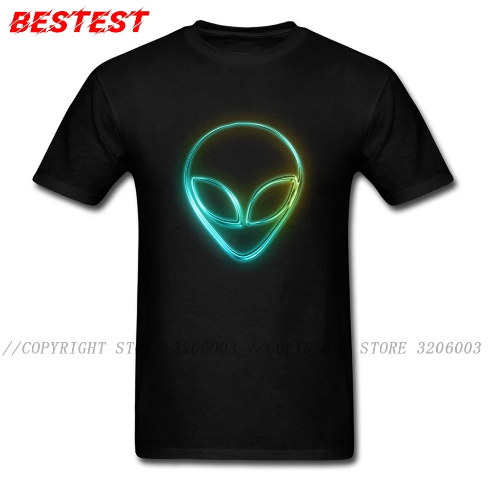 Комиксы футболки Alien Neon футболка мужские черные дизайн с логотипом Geek одежда для
