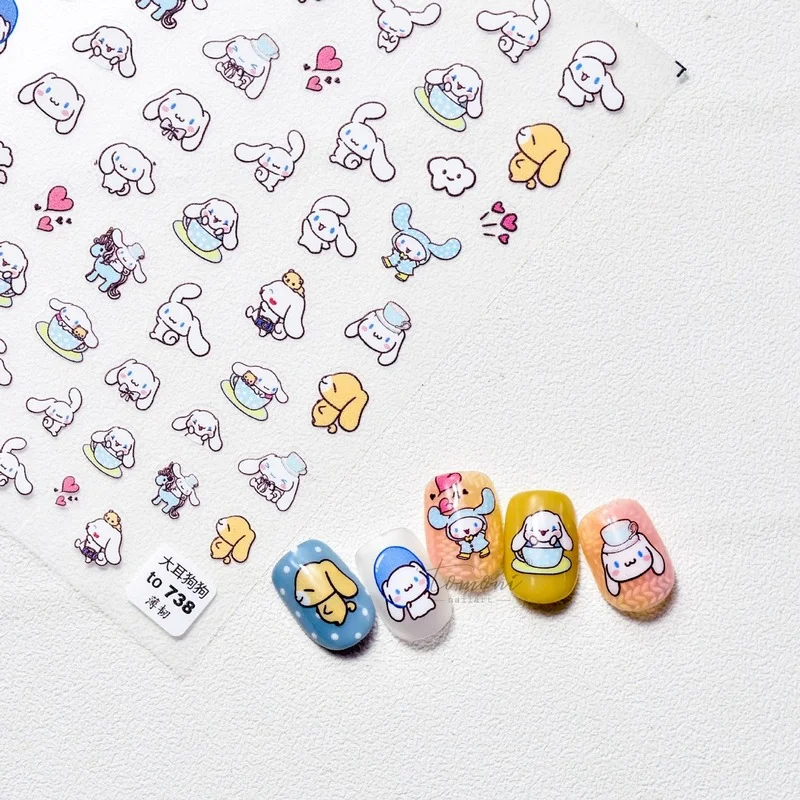 

Cute Animals Teddy Bear Rabbit Puppy High Quality 5D Engraved Nail Stickers Nail Art Decoration Nail Decals Design Self Adhesive