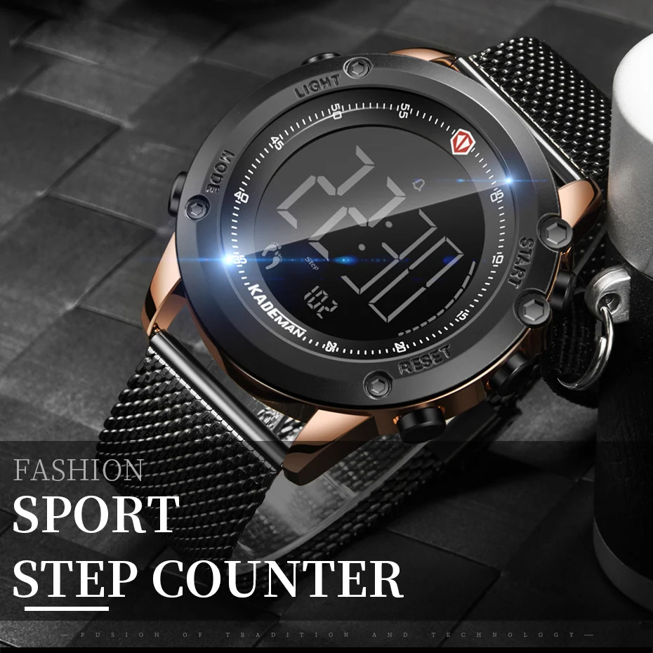 

KADEMAN Top Brand Fashion Casual Men's Watch Analog-Digital Sports Chronograph 30M Waterproof Men's Wristwatch Relogio Masculino
