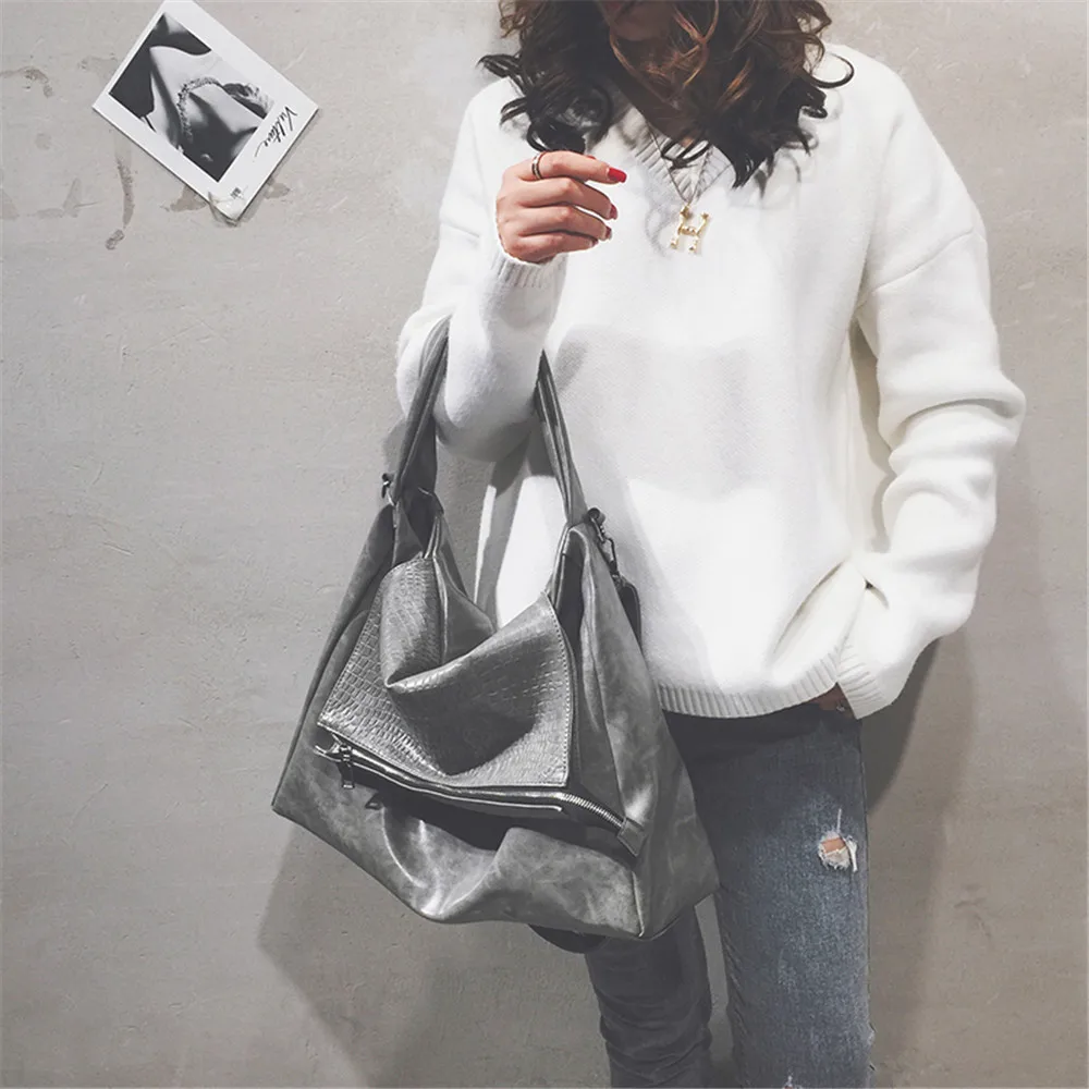 Женская винтажная сумка через плечо Sac A Main Femme большая тоут из мягкой кожи