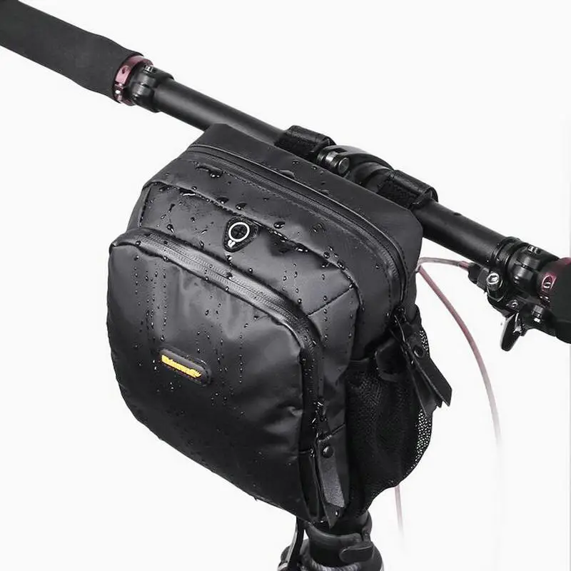 

4L Bicycle Handlebar Bag Full Waterproof Folding Bike Front Bag Electric Bike Cycling Bag Panniers with Rain Cover camping gear