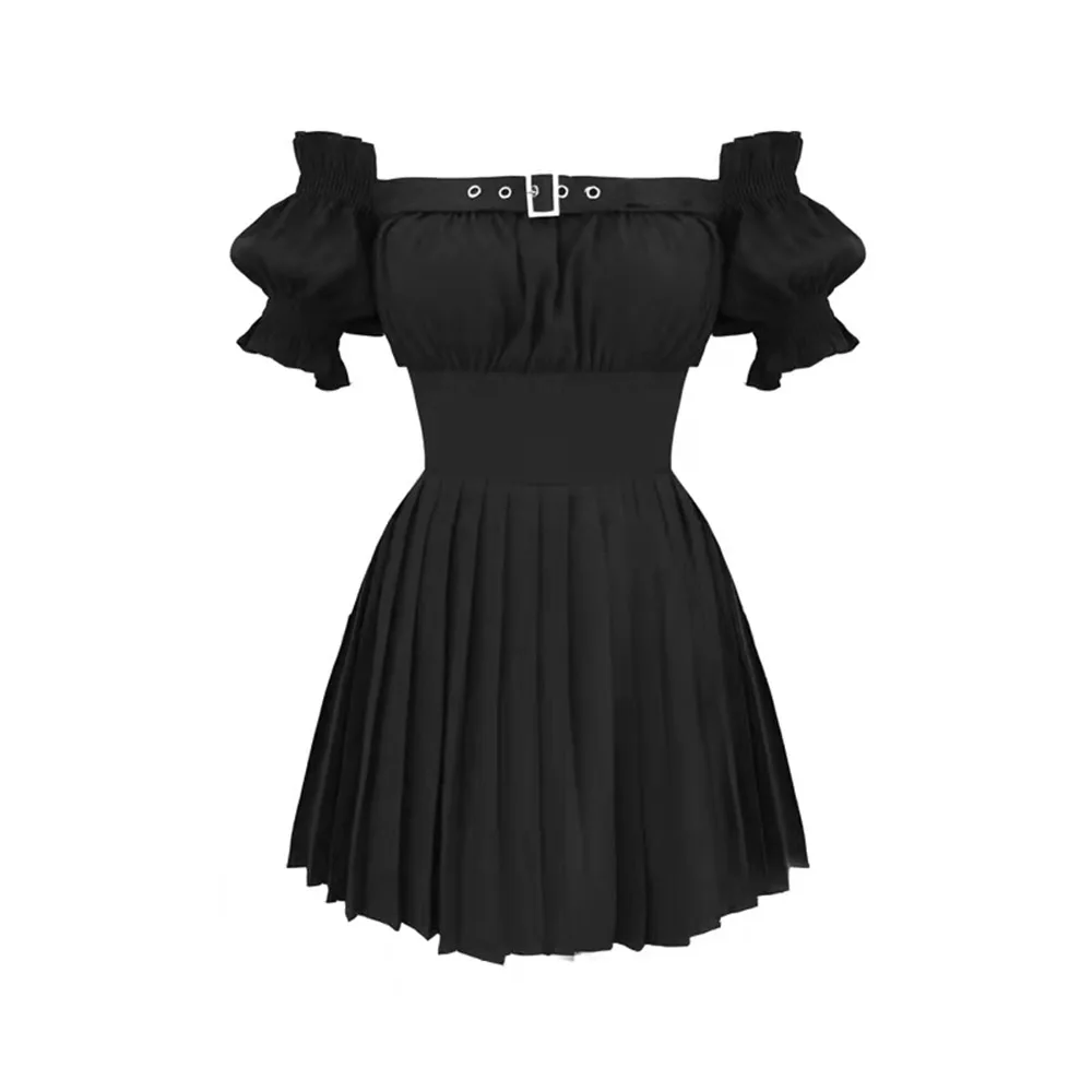 

High Street Ladies Dresses Spring Summer The New Fashion Hipster Simple Designer Thin Best Sellers One Shoulder Pleated Skirt