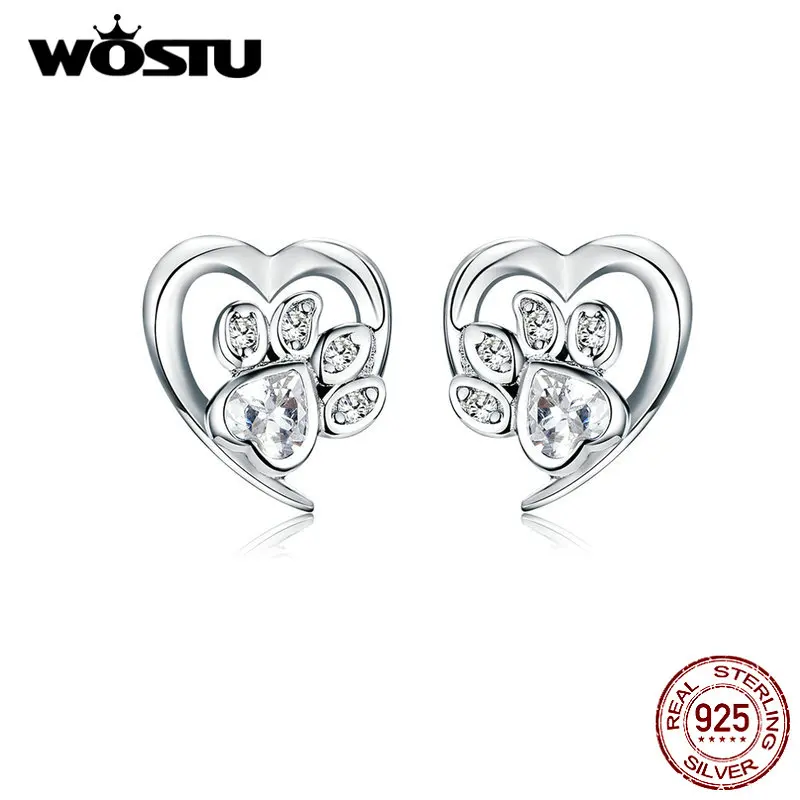 Женские серьги гвоздики WOSTU из стерлингового серебра 925 пробы с изображением