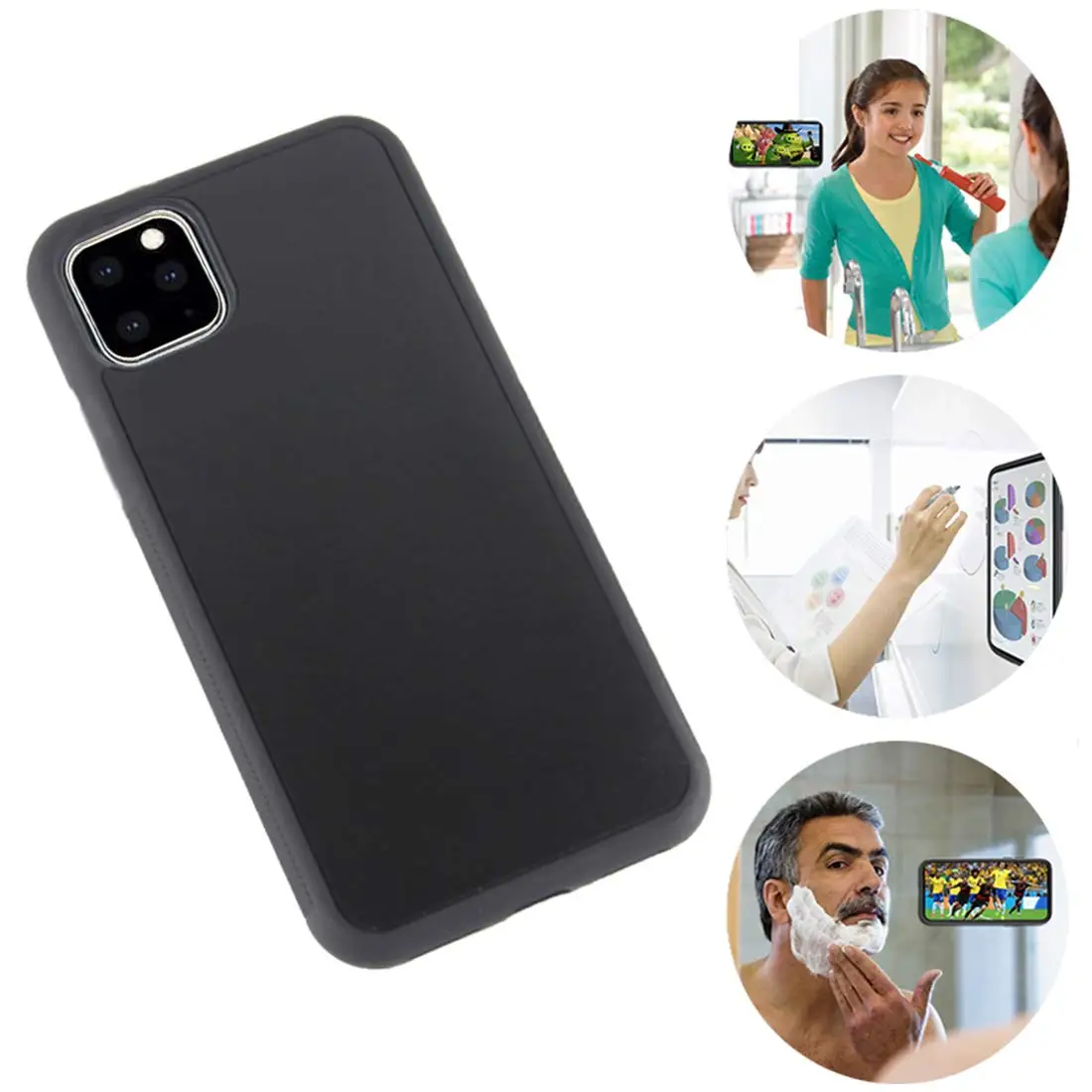 Black Антигравитационный чехол для телефона iPhone 11 Pro Max X XS MAX 8 7 Plus 6 s XR 8 PlusTPU рамка Магическая нано адсорбированная задняя крышка чехол - Color: Black