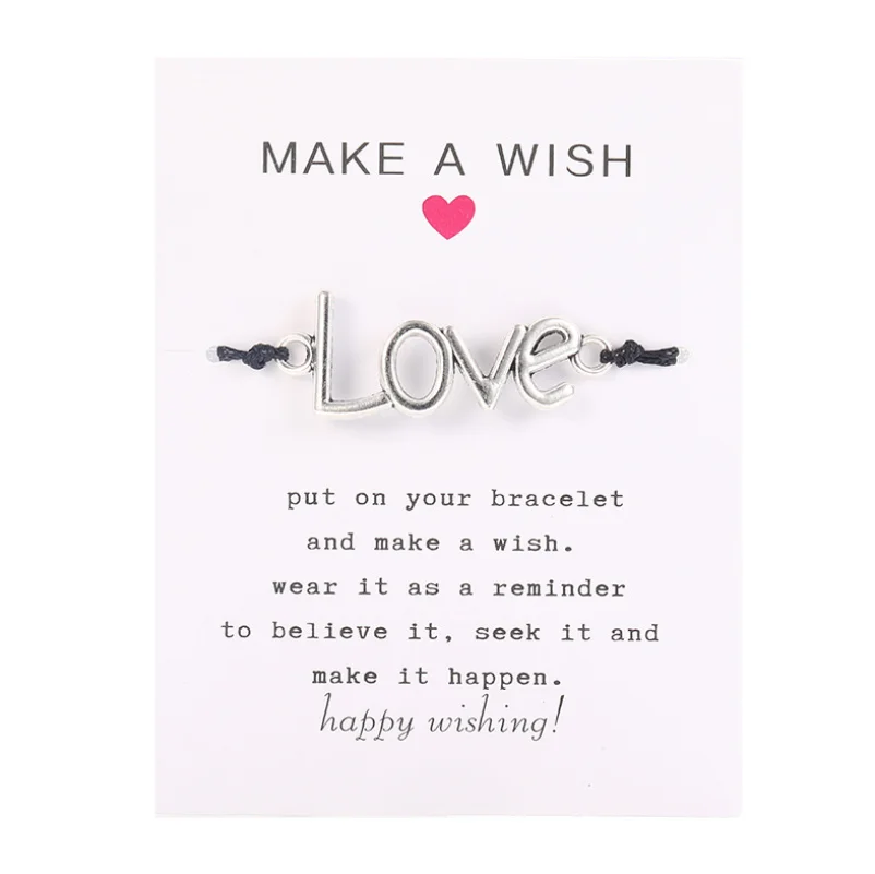 Браслет из сплава с надписью Make a Wish на тему рака молочной железы | Украшения и