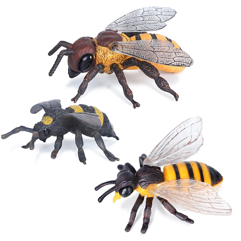 

Simulation Insect Model Bee Toy Wasp Bumblebee Killer Bee Plastic Children's Science and Education Cognitive Gift Decoration
