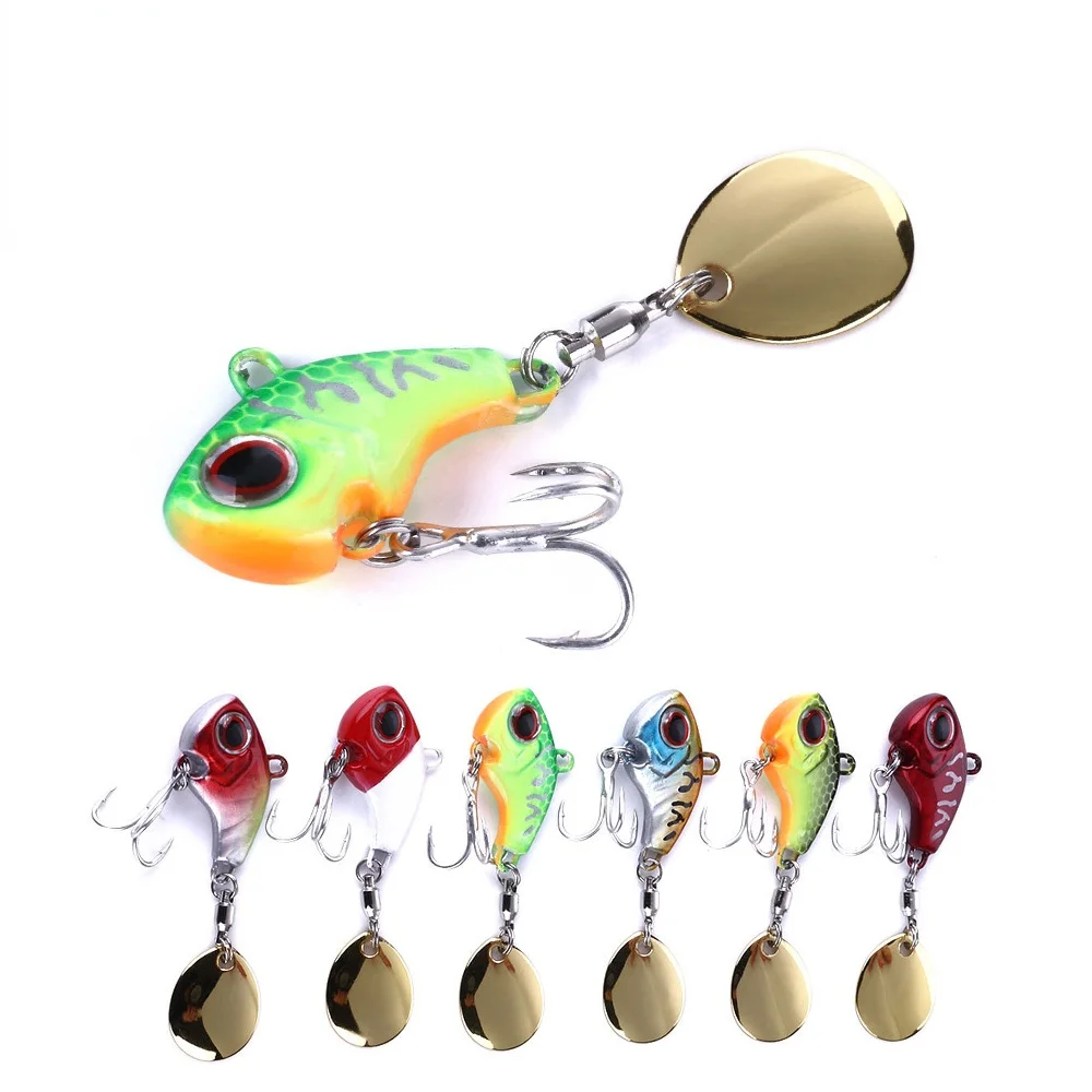 

TIANNSII Fishing Lures Wobble Rotating Metal VIB Bait For Pike Bass Trout Treble Hook Artificial Hard Baits Spinner Spoon Lure