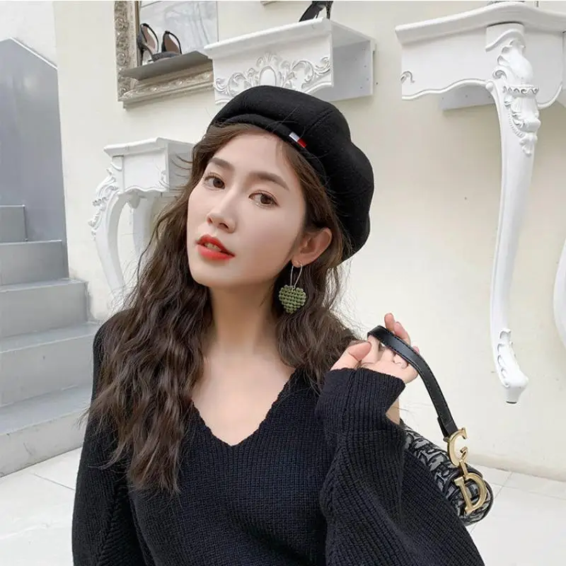 Корейские серьги с плюшевыми сердечками женские длинные темпераментные чистые