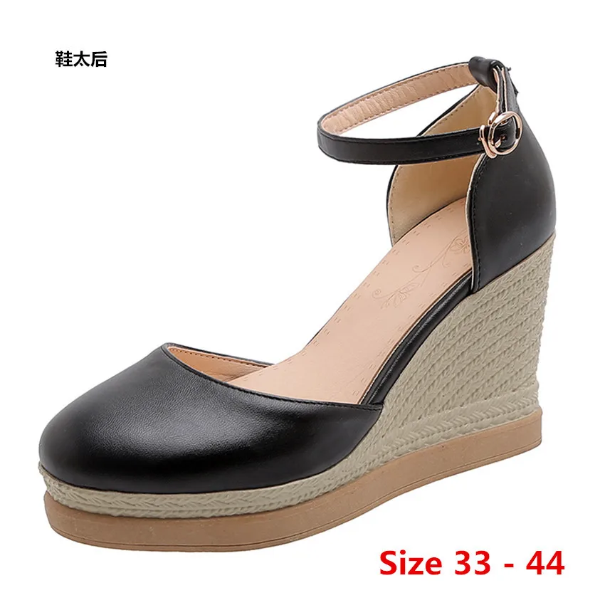 

Wedges Women Platform Wedge Shoes Woman High Heels Footwear Female Oxford High Heel Shoes For Women Small Big Size 33 - 44