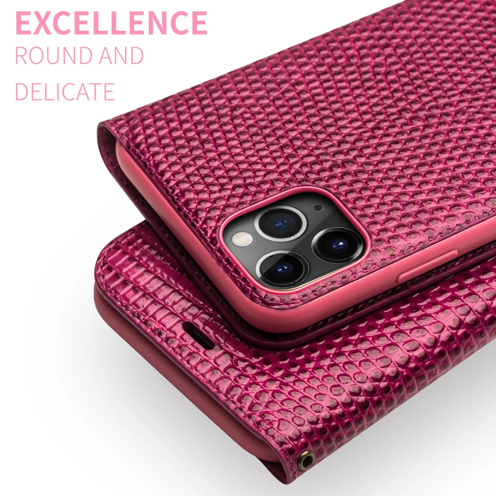 Роскошный чехол QIALINO из натуральной кожи для Apple iPhone 11 Pro Max защитный с отделением