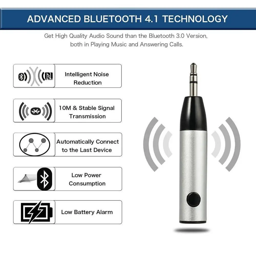 Bluetooth Receiver Car AUX 3.5mm Music Audio Handsfree Call Transmitter Auto Adapter | Автомобили и мотоциклы