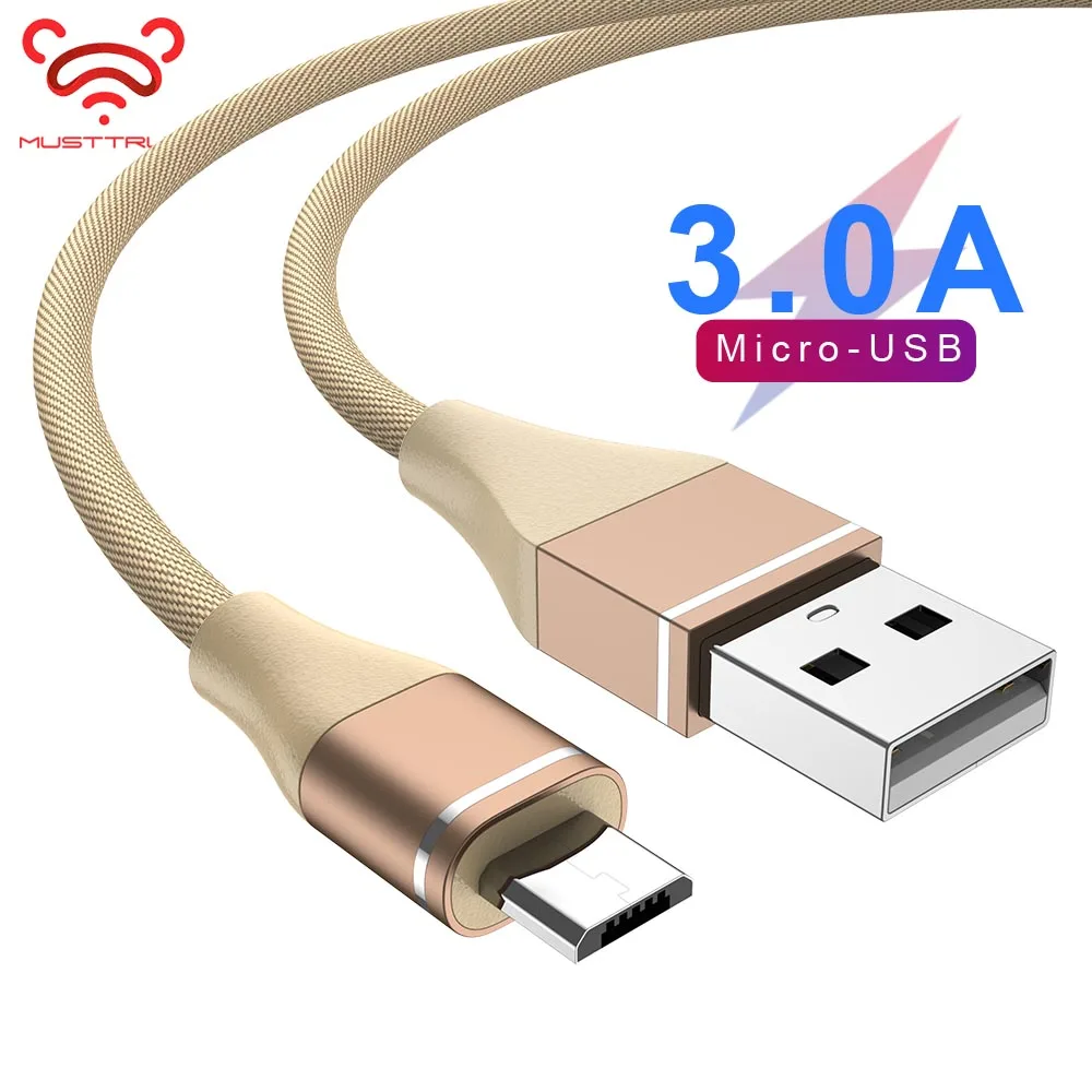 MUSTTRUE USB Micro кабель для зарядки телефона Android Xiaomi Redmi 5 6 Pro передачи данных быстрой