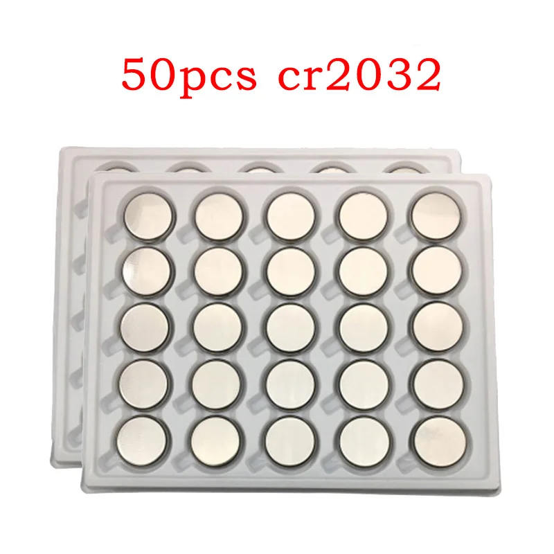 

50 шт., Литиевые кнопочные батарейки 3 в CR2032 BR2032 DL2032