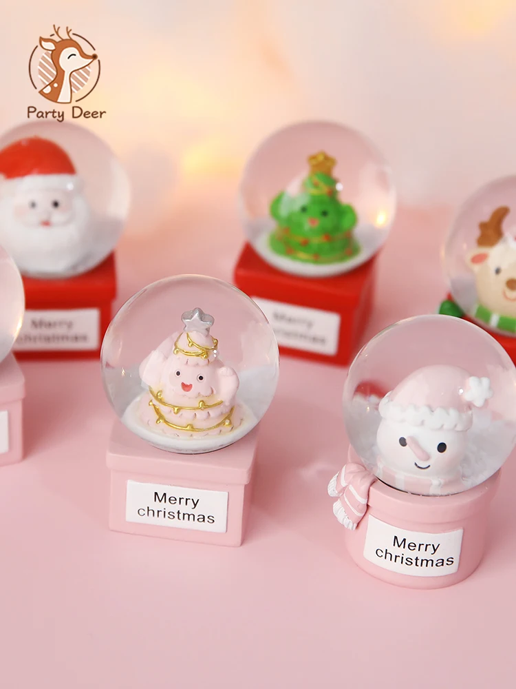 Розовый медведь для рождественской елки Санта Клаус Рождественский торт Топпер