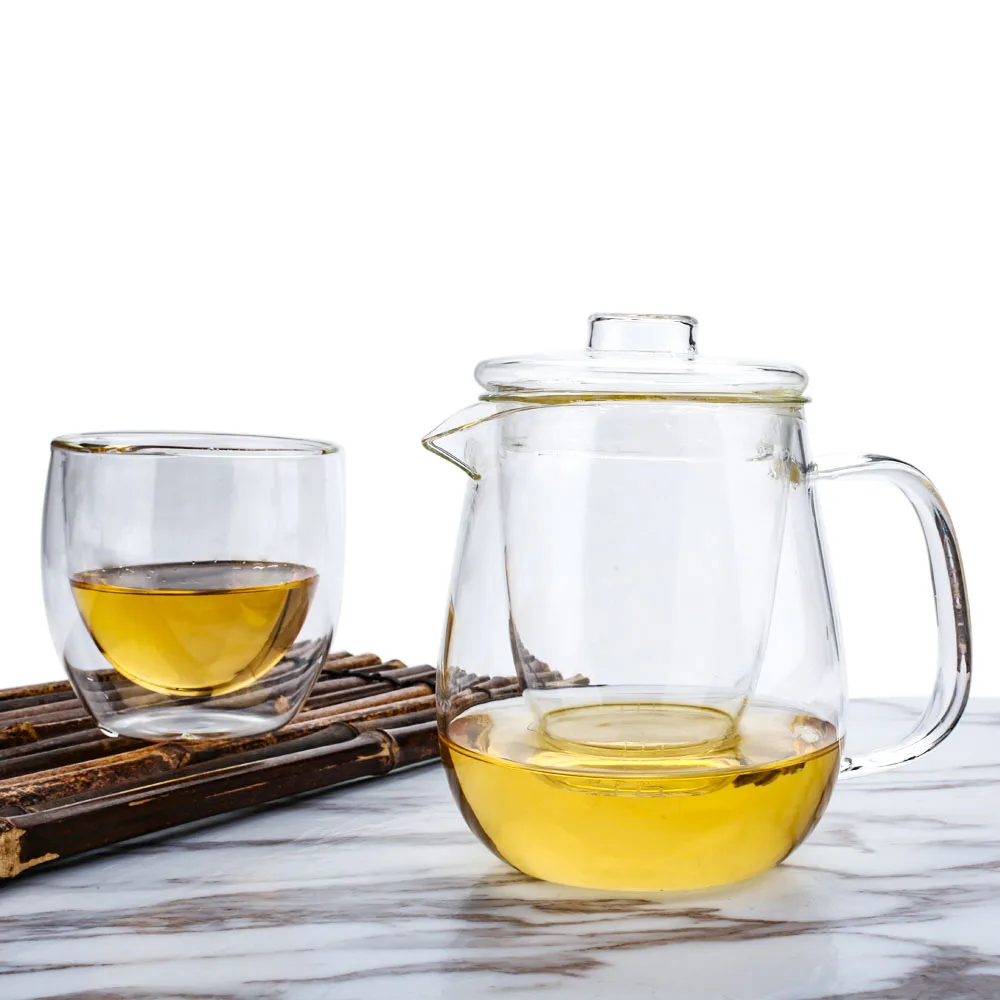 Прочный стеклянный цветочный чайник для кухни 600 мл модный кофейный гостиной