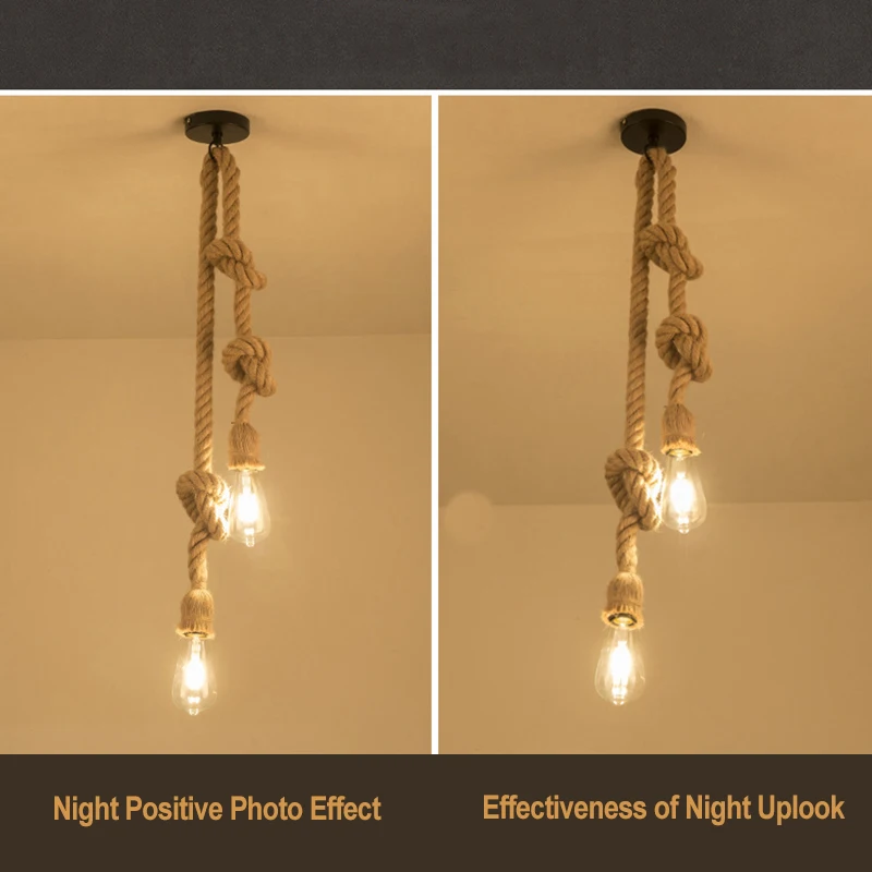 E27 винтажная креативная индивидуальная промышленная Лофт люстра из пенькового