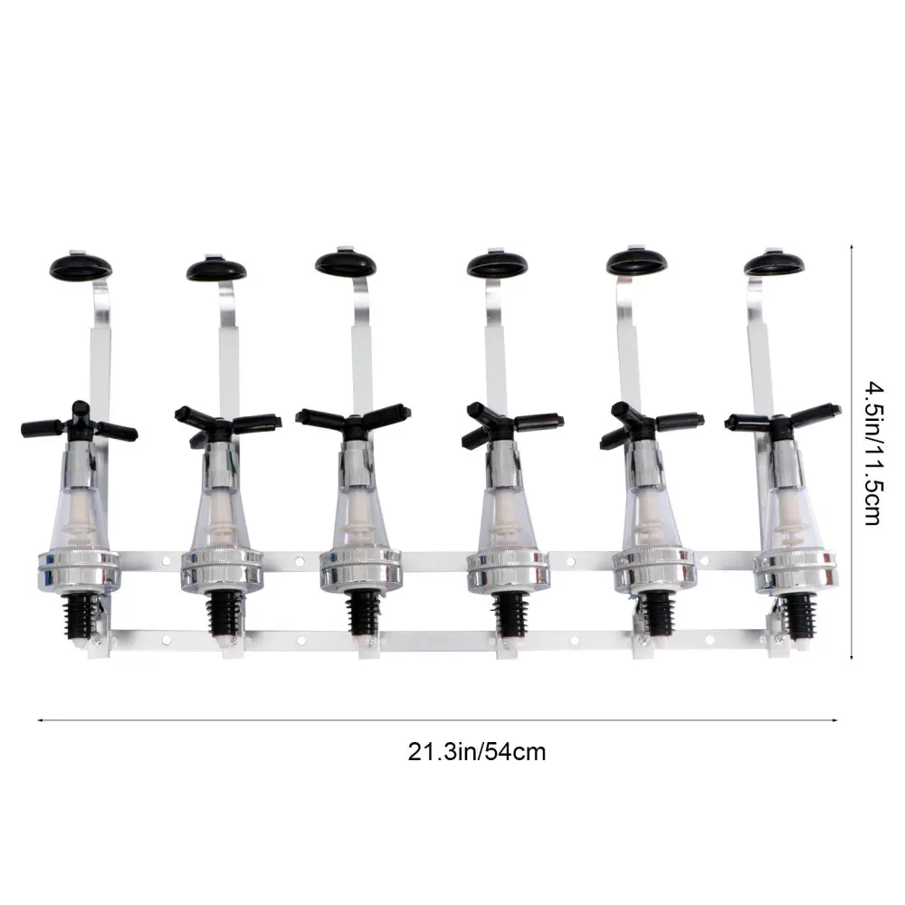 

6-Bottle Dispenser Wall Mounted Bottle Beverage Stand Wall Bracket Drink Beer Dispenser