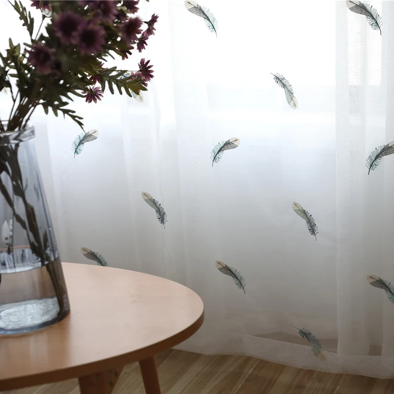 Тюль с цветочной вышивкой прозрачные шторы для гостиной вуаль оконные спальни