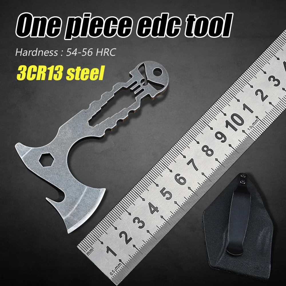 3CR13 Steel Fixed Blade Utility Key Knifes Camping Outdoor Self Defense Multi Functional Knife Mini Axe