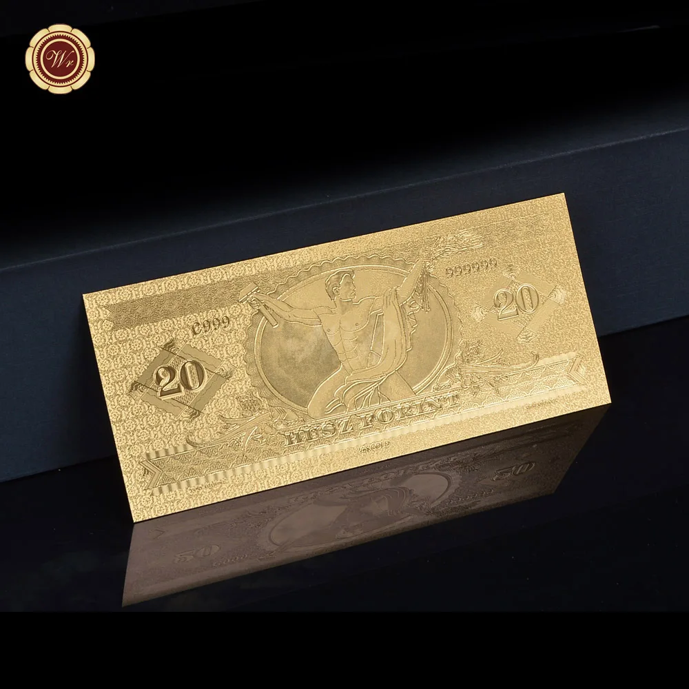 WR Венгерская Золотая банкнота 20 кремня в металлических поделках бумажная из