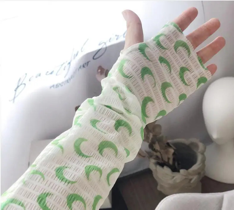 Новые летние женские ледяные рукава полумесяц ледяные шелковые рукава на открытом воздухе езда вождения солнце рукава Луна узор
