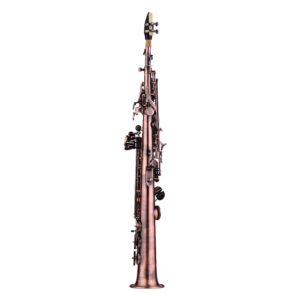 LADE WSS 899 прямой Bb сопрано саксофон Sax Красный Бронзовый Инструмент для