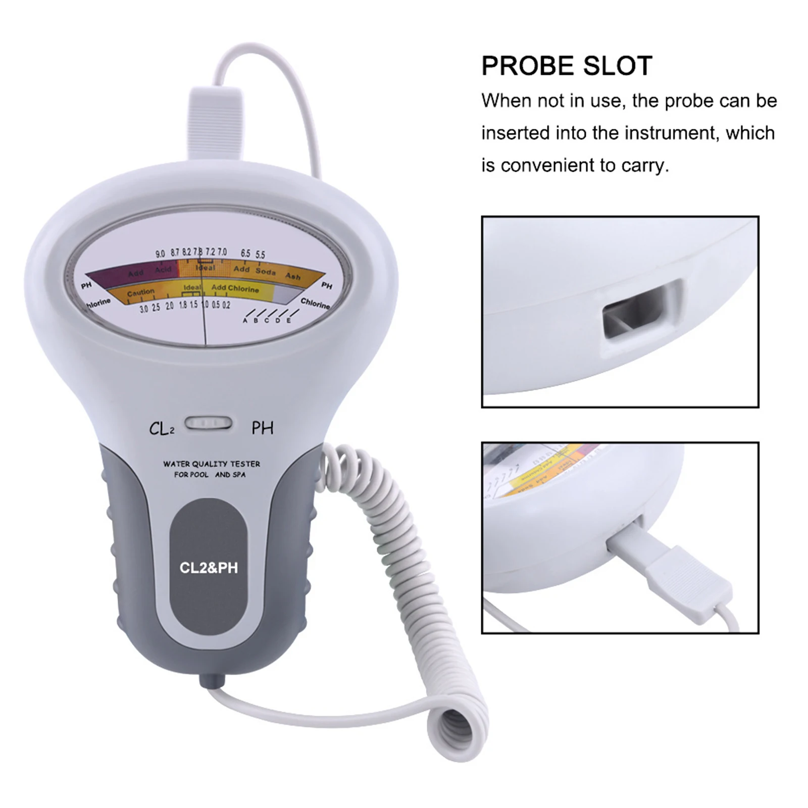 

PH Meter Chlorine Level CL2 Meter Combo Portable 2 in 1 Water Quality Dial Tester Pool Spa Drinking Water aquarium hydroponics