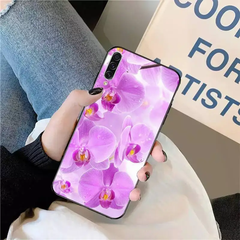 

beautiful Orchid Flowers pattern Phone Case For Samsung galaxy A S note 10 7 8 9 20 30 31 40 50 51 70 71 21 s ultra plus