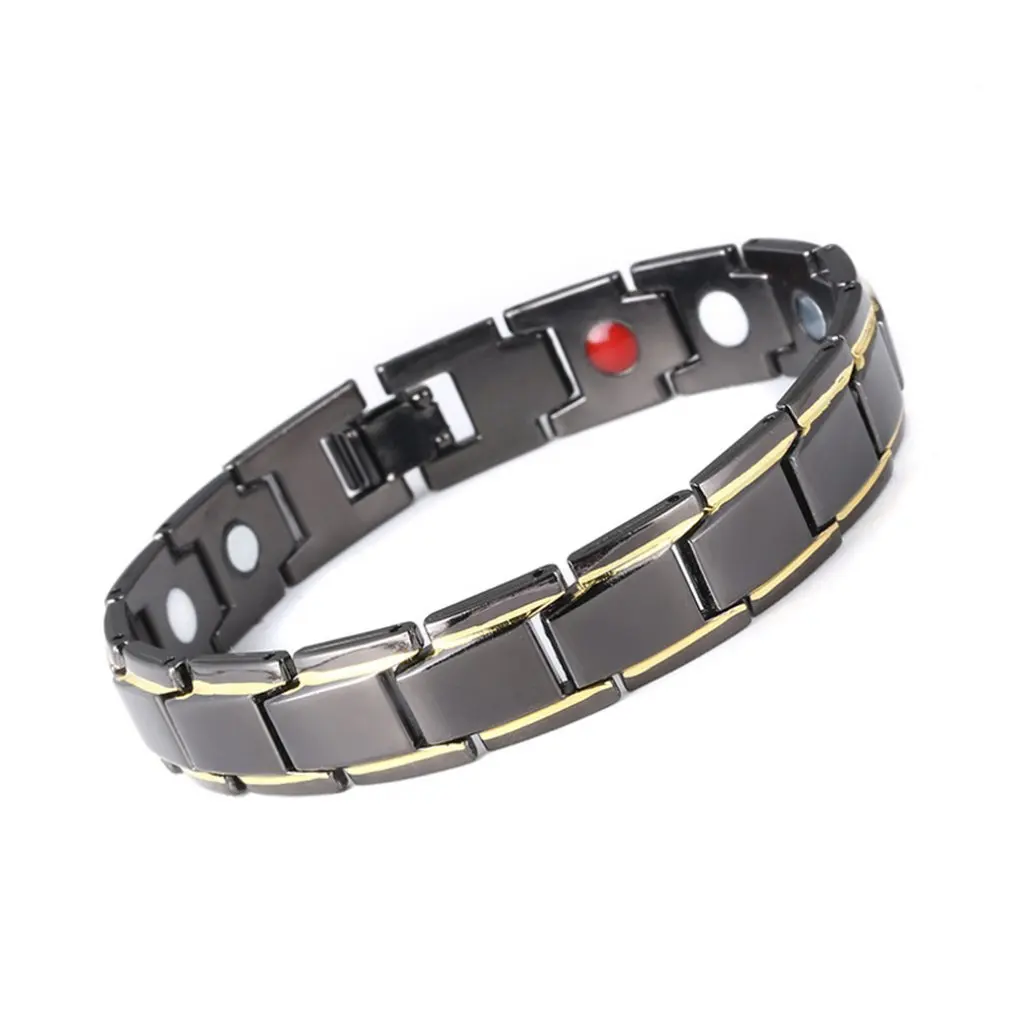 

Removable Unisex Magnetic Titanium Steel Health Energy Bracelet Solid Color health care Bracelet relieve fatigue Bangle Jewelry
