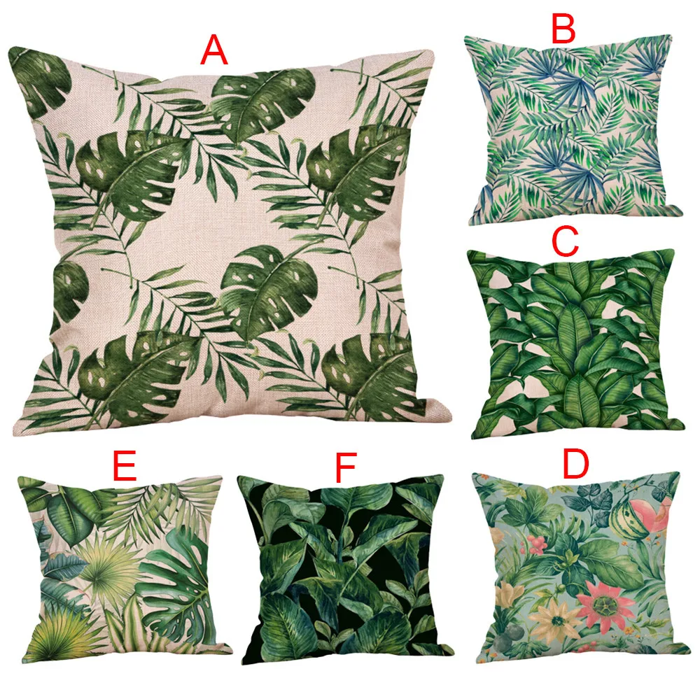 Наволочка с цветочным тропическим растением и листьями наволочка для подушки