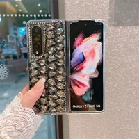 fashion handmade full crystal diamond back phone case cover for samsung galaxy z fold 3 2 fold3 5g luxury bling case