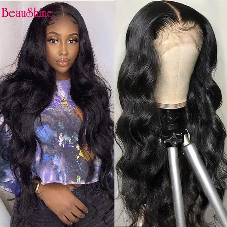 13x4 Lace Frontal Wig Brazilian Body Wave Human Hair Wigs For Women Pre Plucked Lace Front Wig Beaushine Hair