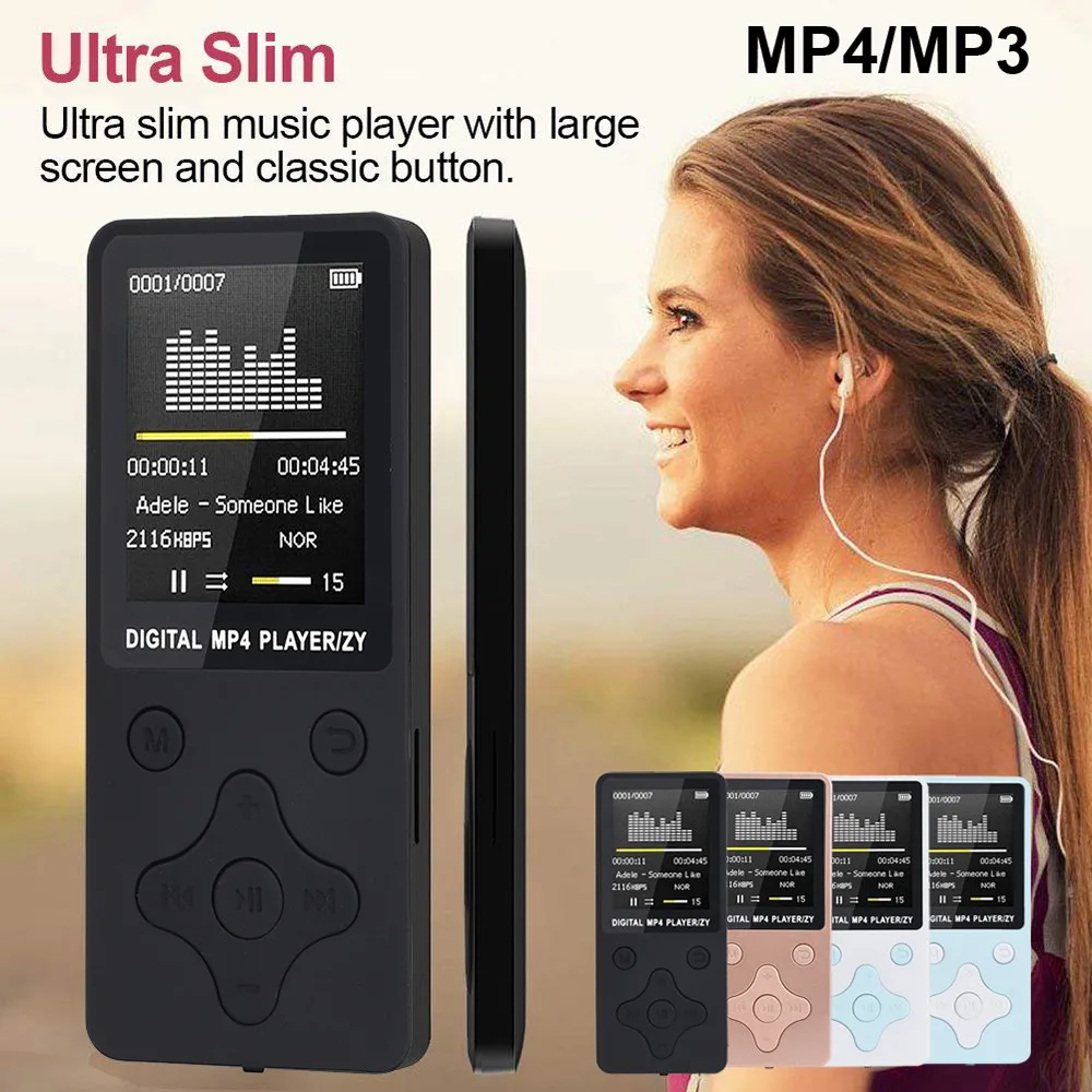 35 Мода портативный MP4 без потерь Звук Музыкальный плеер fm-рекордер Walkman мини Поддержка музыки, радио, запись, видео