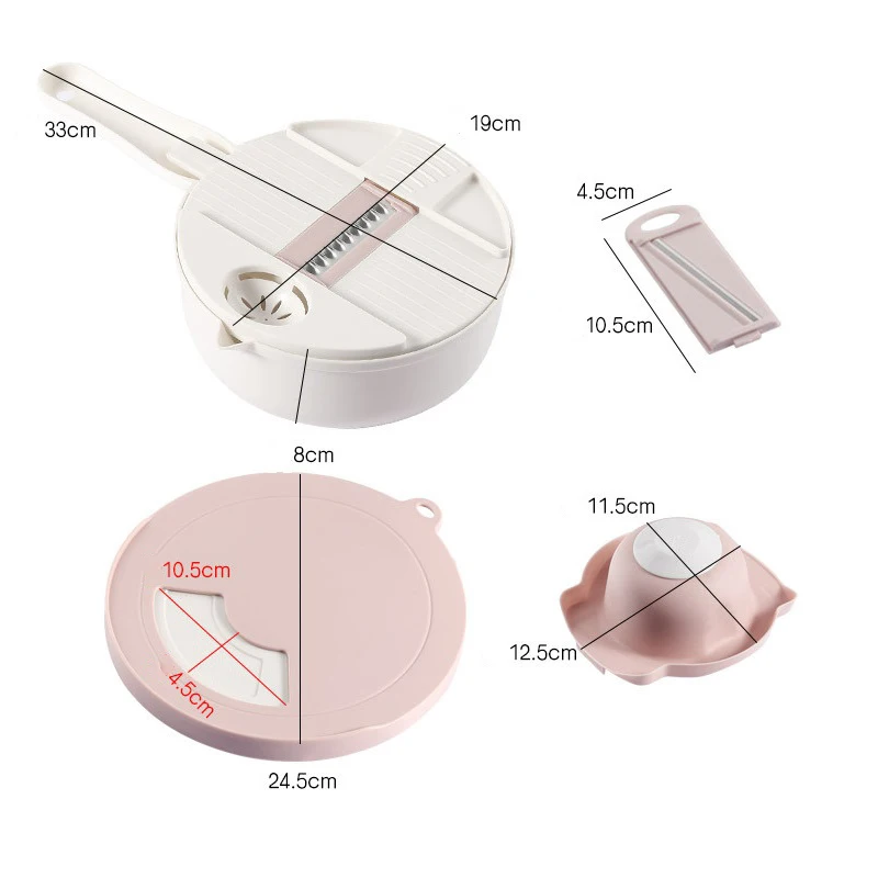 

Kitchen Manual Vegetable Slicer Chopper Divider with Lid Potato Peeling Knife Desktop Cutting Board Radish Home Shredded Grater