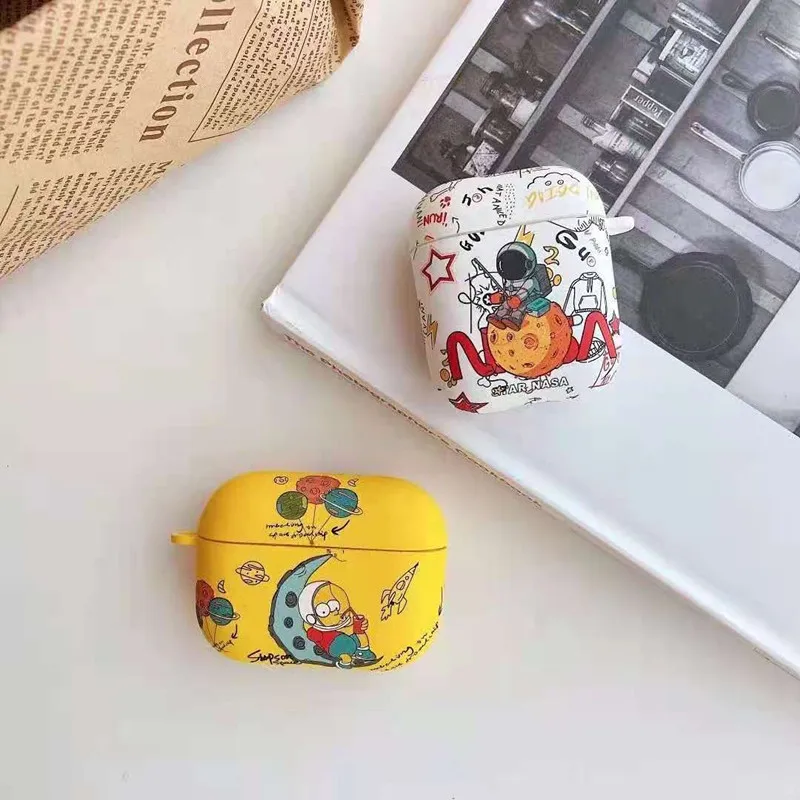 

Soft PC Earphone Case For Apple Airpods 1 2 3 pro Cute Astronaut pattern Bluetooth Headset Protecte Charging Case For Airpods