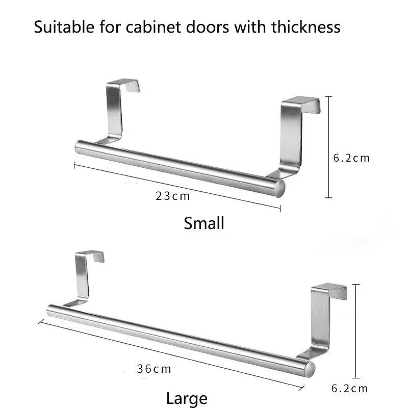 Stainless Steel Towel Rack Bathroom Holder Stand Kitchen Cabinet Door Hanging Organizer Shelf Wall Mounted Towels Bar | Дом и сад