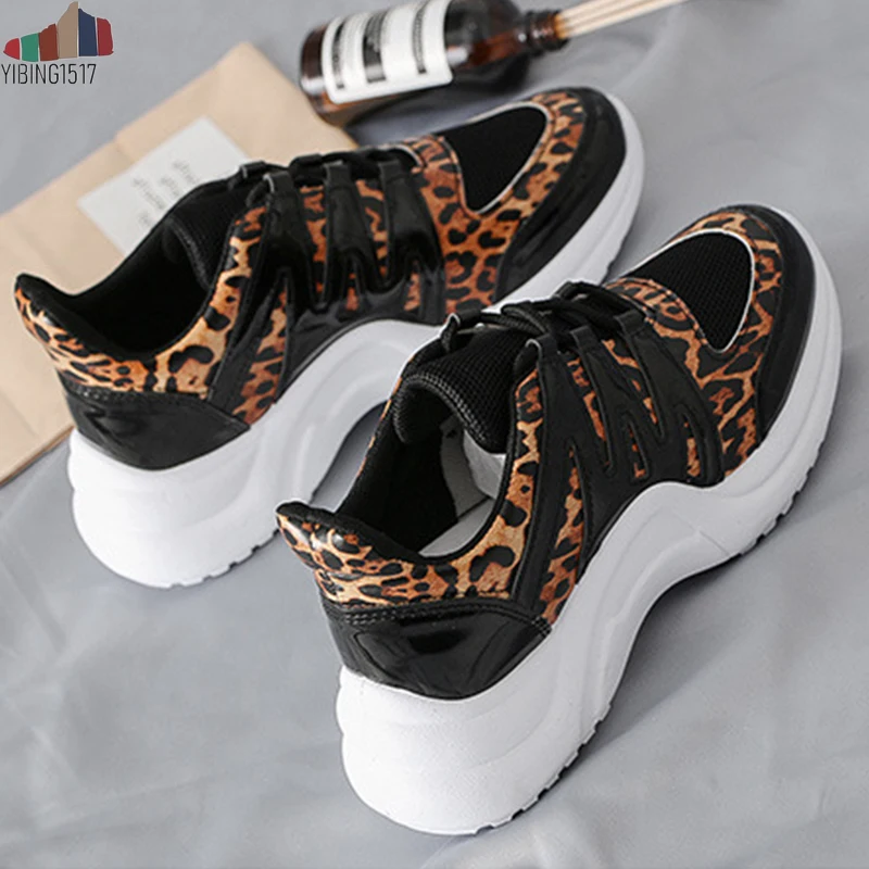 NAUSK/женские кроссовки увеличивающие рост с принтом животных летние модные