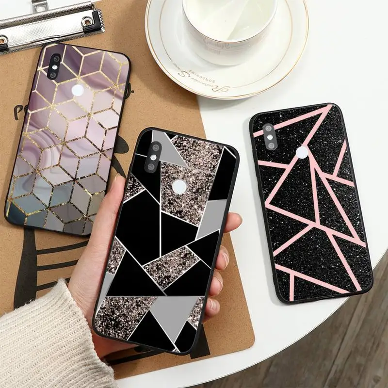 

Marble Geometri Phone Case For Xiaomi Redmi note 7 8 9 11 t s 10 A pro lite funda shell coque cover