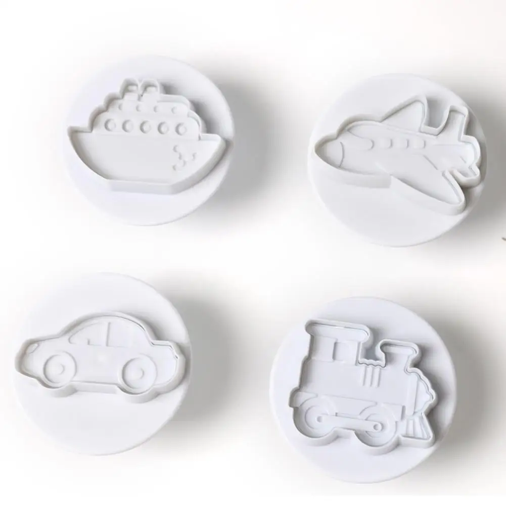 4 шт./компл. пластиковые формы для печенья в форме самолета транспортного