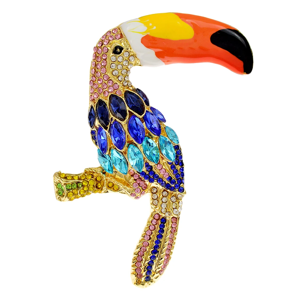 

CINDY XIANG Стразы Toucan большие броши попугая для женщин брошь с животными Красочные Модные ювелирные изделия Пальто Аксессуары для свитера