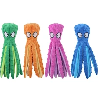 8 legs octopus soft stuffed plush squeaky dog squeakers toy sounder sounding paper middle big sized dogs
