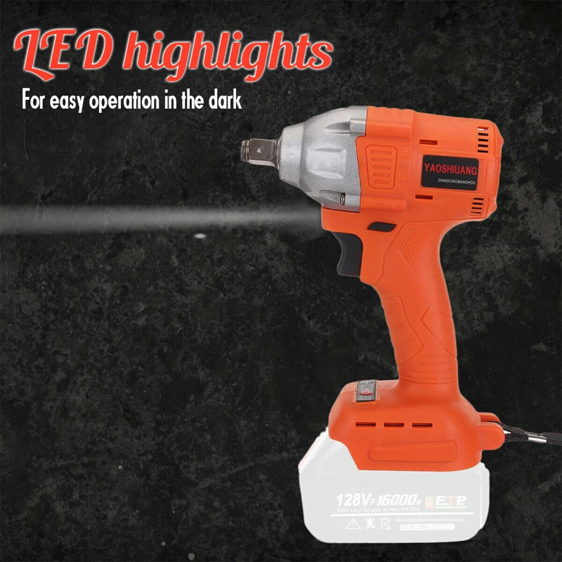 Dreamestone 128VF Электрический ударный бесщеточный ключ для батареи Makita Беспроводная