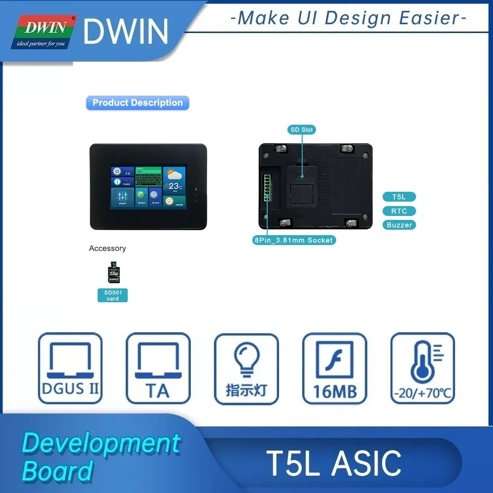 Dwin ASIC 4 3 дюймов 800xRGBx480 16 7 М цвета IPS экран CTP стандартный набор инструкций (TA)