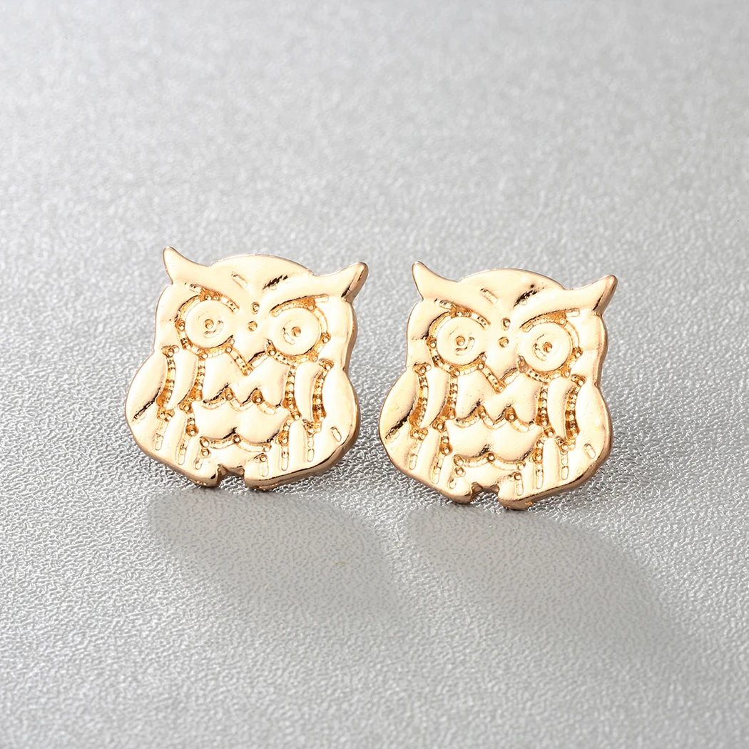 Серьги-гвоздики с изображением Ночной Совы минимальные умные серьги Птица для