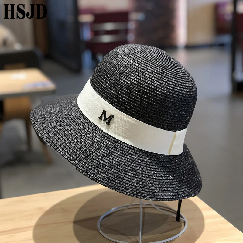 Шляпа Соломенная женская солнцезащитная с буквой M защитой от ультрафиолетовых