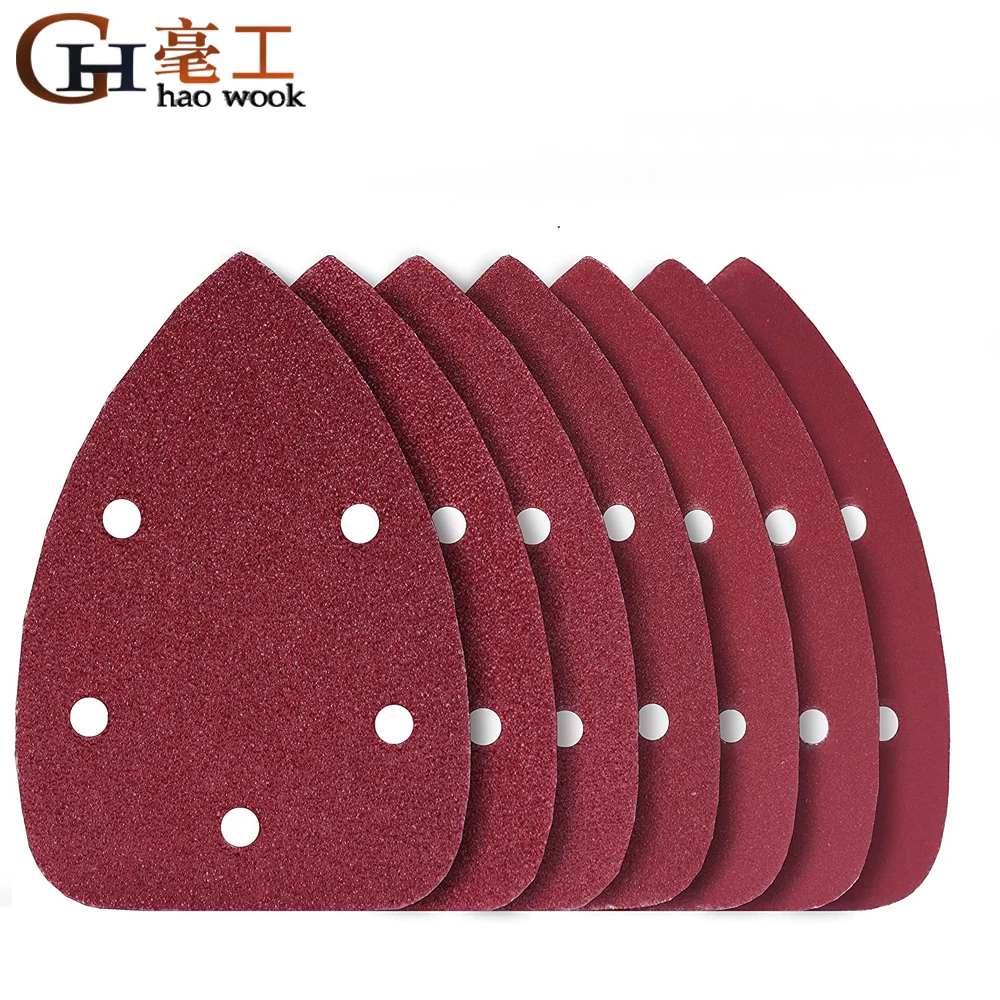 

10Pcs Self-adhesive Sandpaper Triangle 5 holes Delta SanderHook Loop Sandpaper Disc Abrasive Tools For Polishing Grit 40-2000