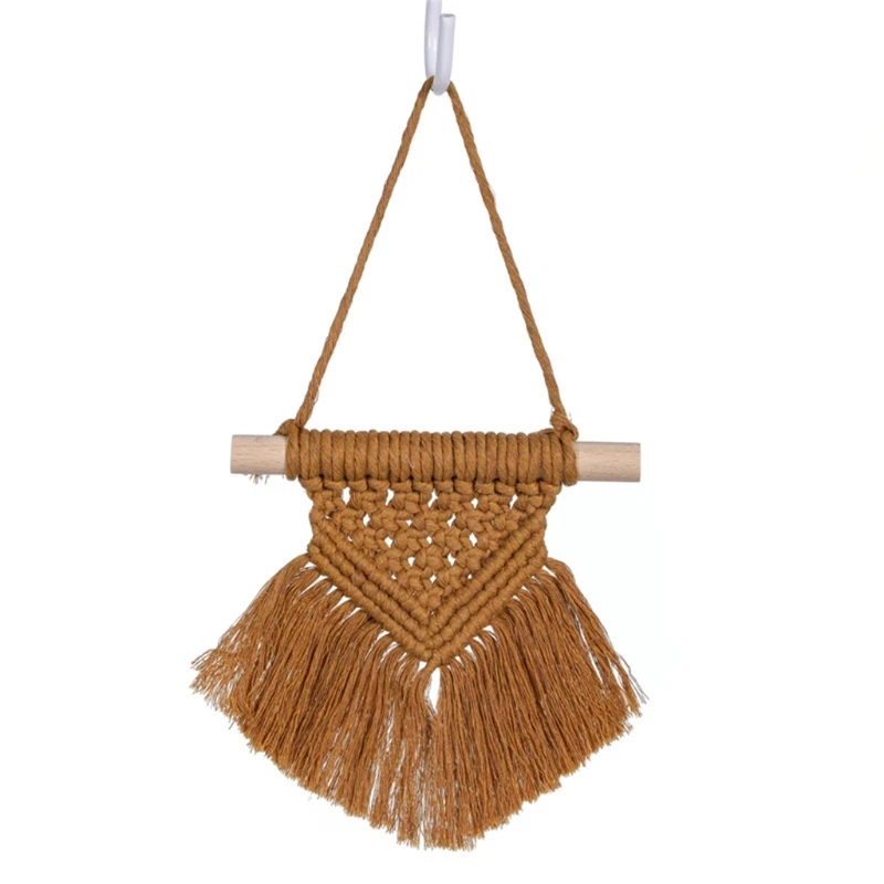 

97BC Nordic Handmade Woven Macrame Boho Semicircle Wall Hanging Tapestry with Tassels