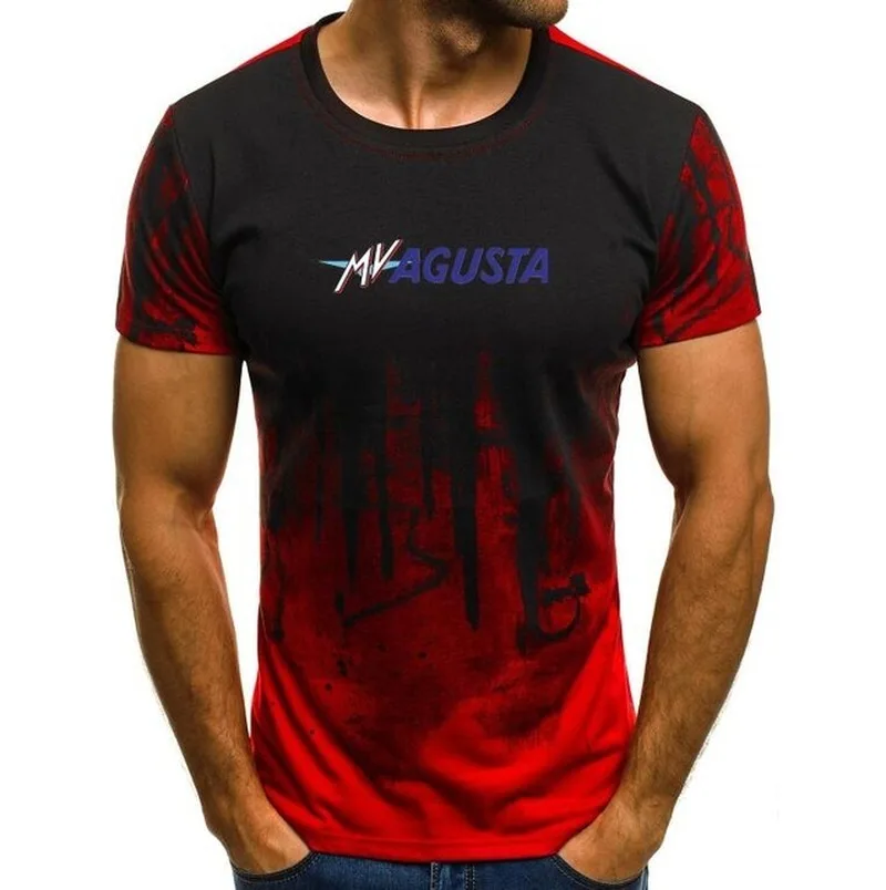

2020NEW Agusta Corse Print t-shirt Men's T shirts Male Summer Tops splash-ink Printed Male Casual O-Neck Short Sleeve tshirt